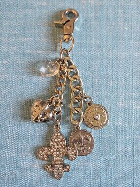 Kathy Van Zeeland Gold Key Chain Fleur De Lis
